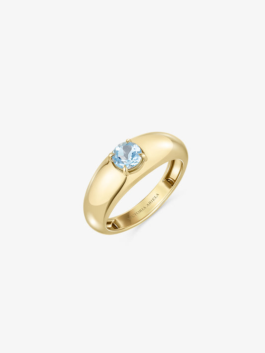 0.60ct Aquamarine Bobby Ring