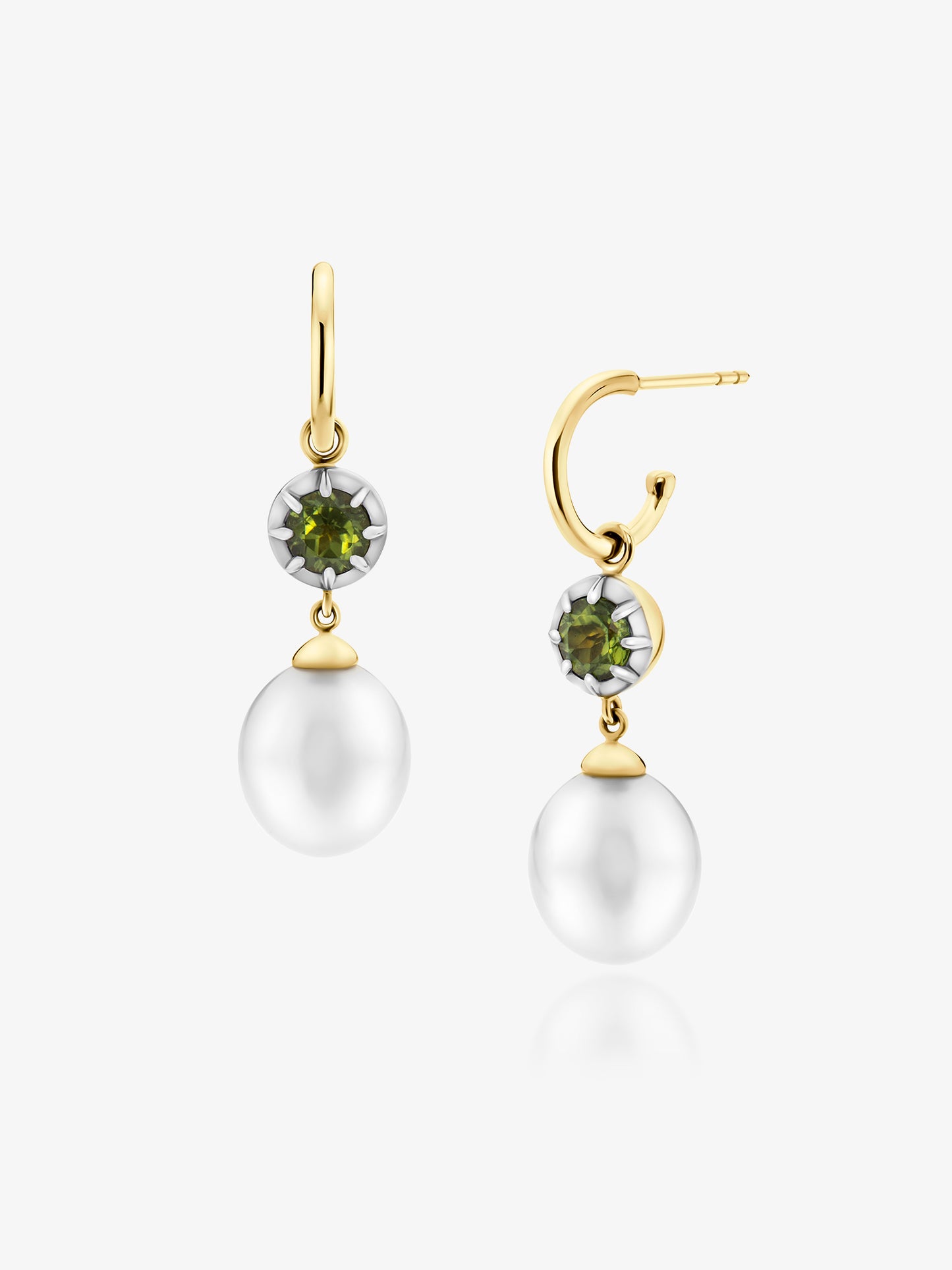 1.20ct Peridot, South Sea Pearl Oyster Earrings