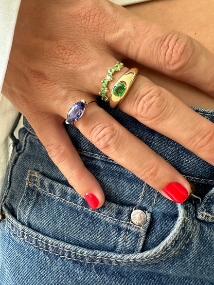Tsavorite Ocean Waves Ring
